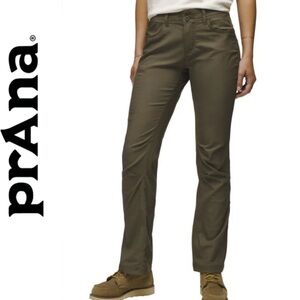 Prana Hiking Double Button High Rise Straight Leg Athleisure Trouser Pants